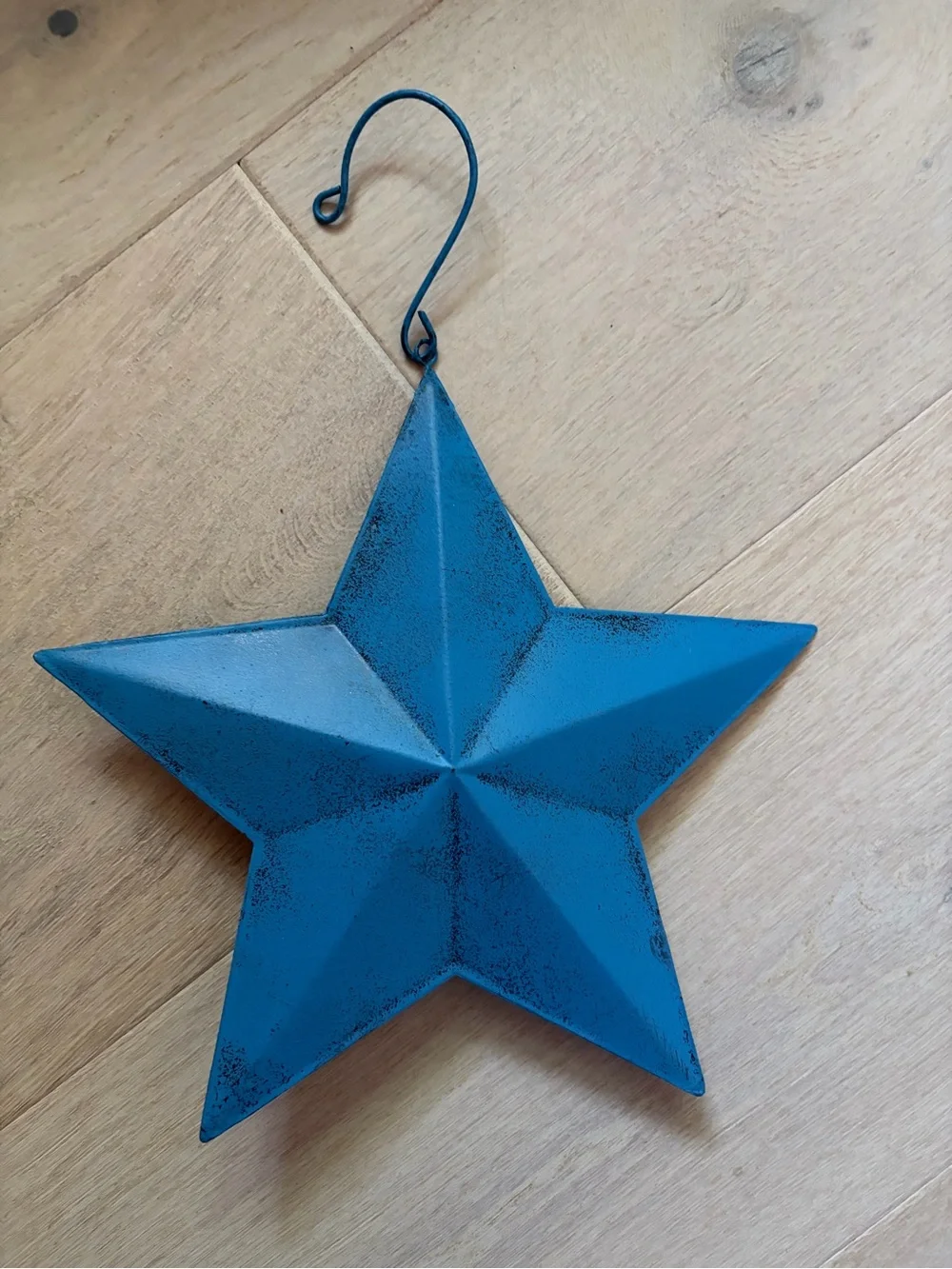 NWOT Blue Metal Star Hanging Ornament - Home Holiday Decor